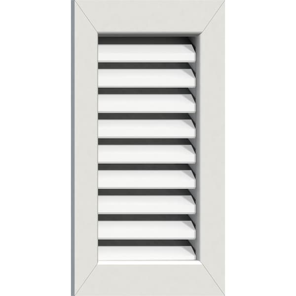 Vertical Gable Vent Functional, PVC Gable Vent W/ 1 X 4 Flat Trim Frame, 12W X 14H